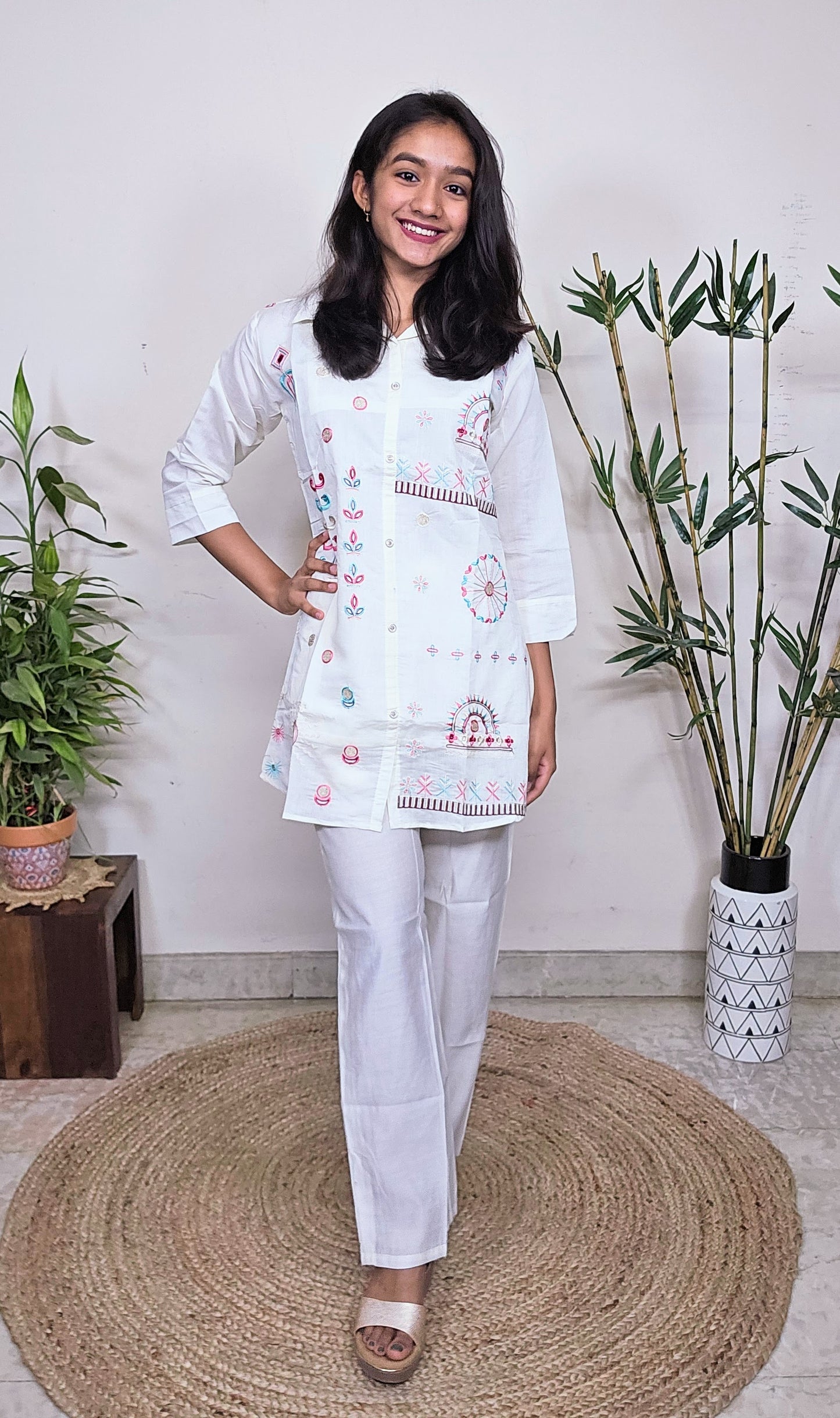 EthnixThread Trendy Embroidered Coord Sets for Teenagers in Cotton Silk