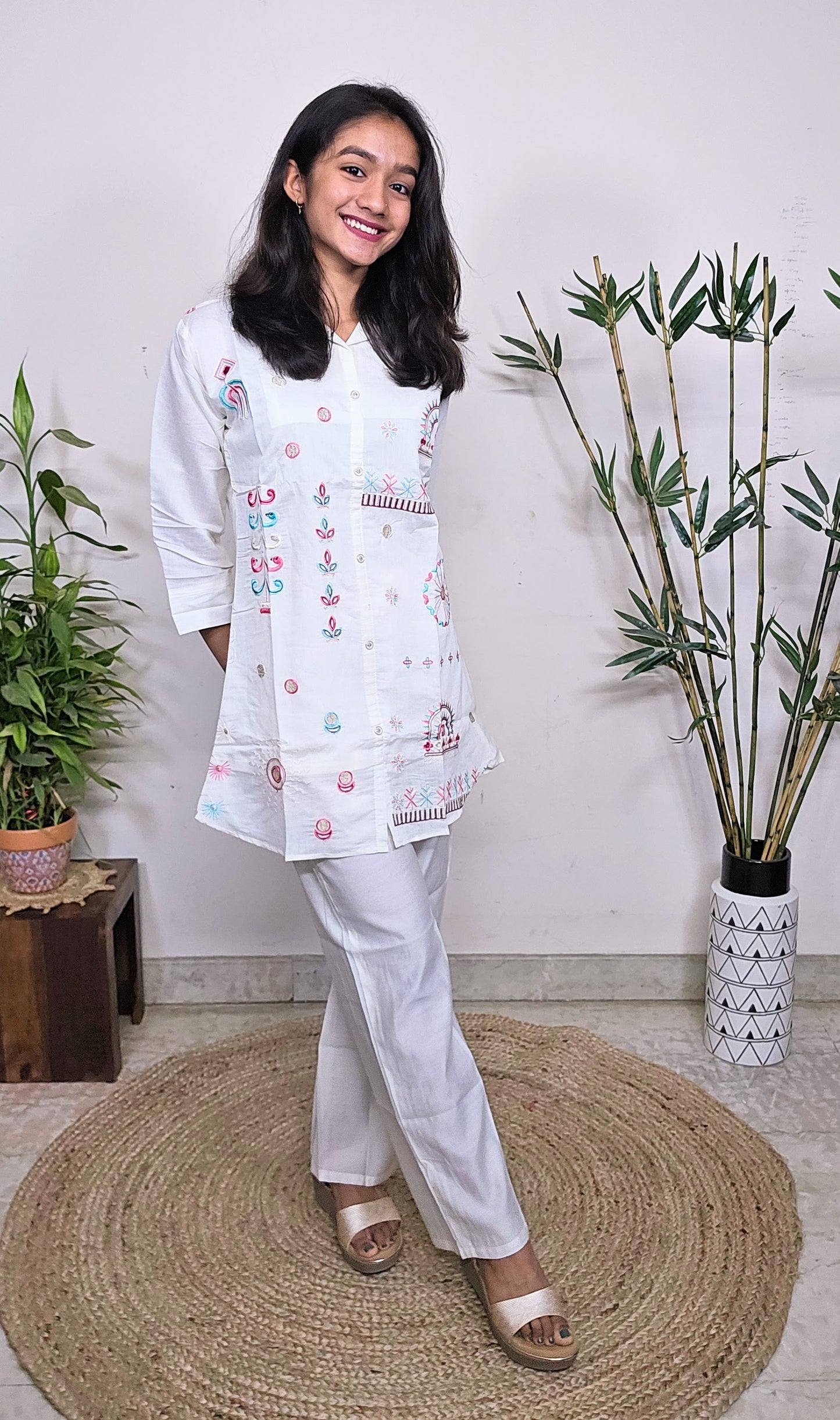 EthnixThread Trendy Embroidered Coord Sets for Teenagers in Cotton Silk