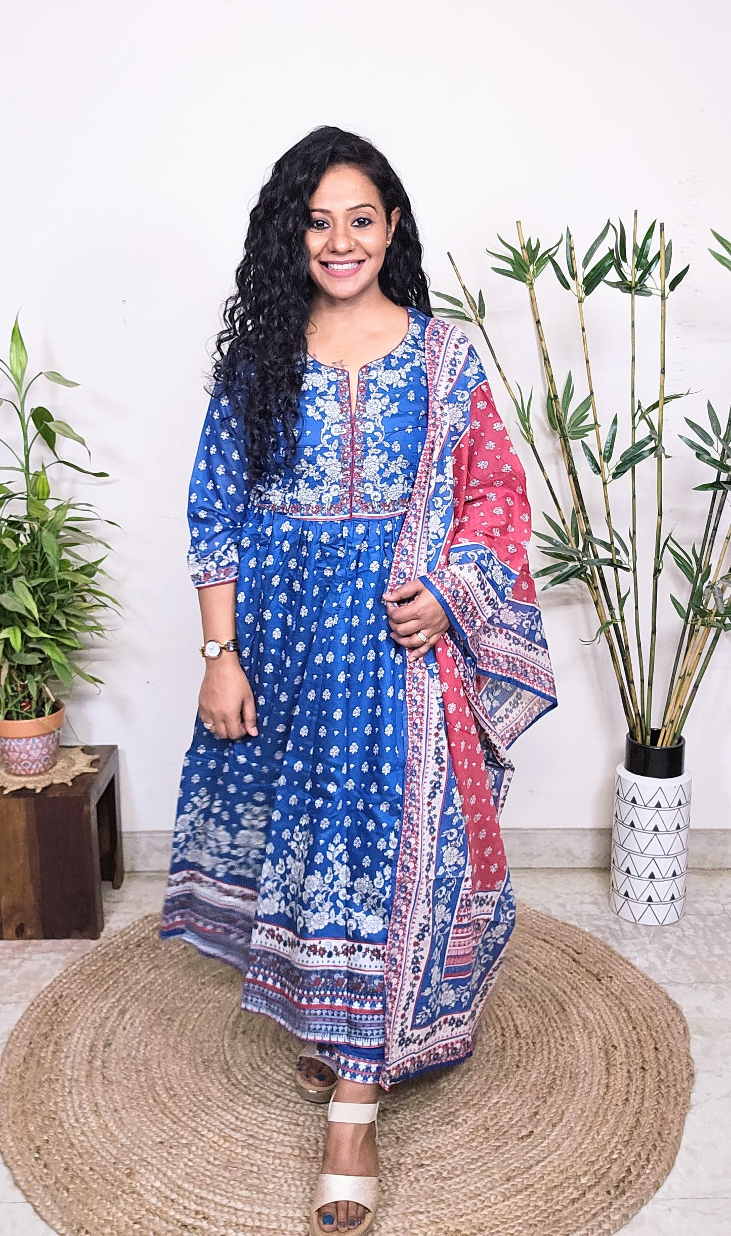 EthnixThread Embroidered Fancy Readymade Anarkali Suit Set