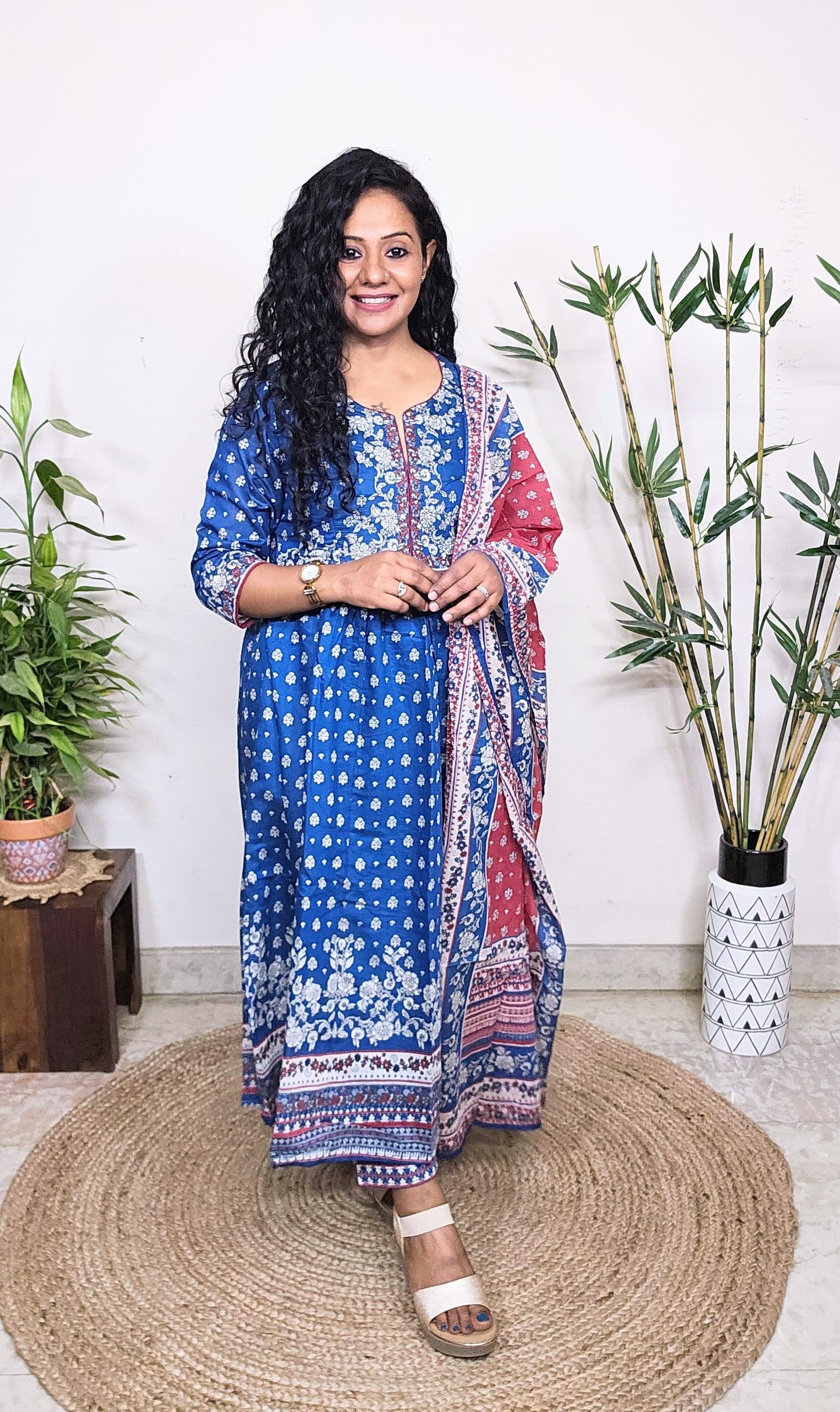 EthnixThread Embroidered Fancy Readymade Anarkali Suit Set