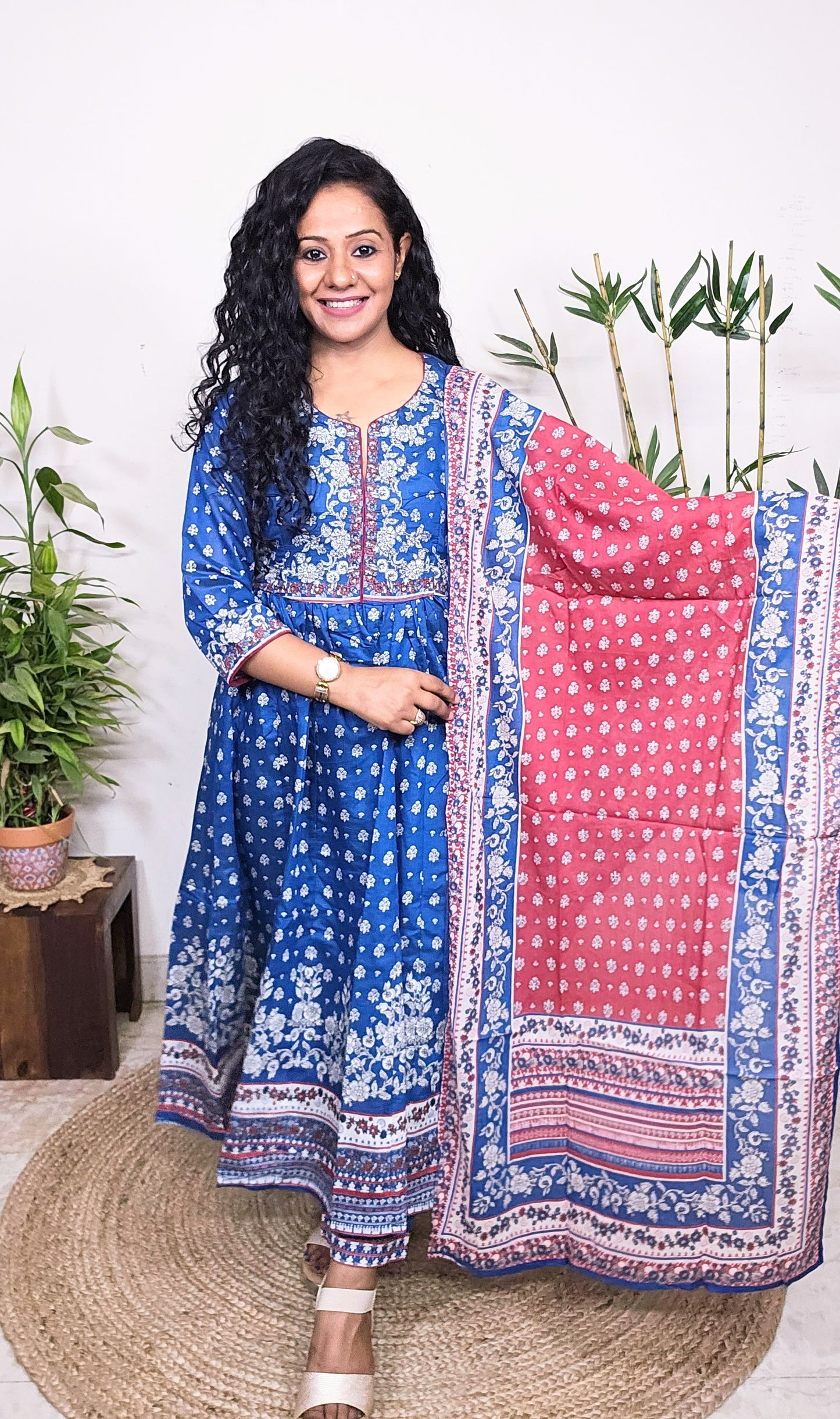 EthnixThread Embroidered Fancy Readymade Anarkali Suit Set