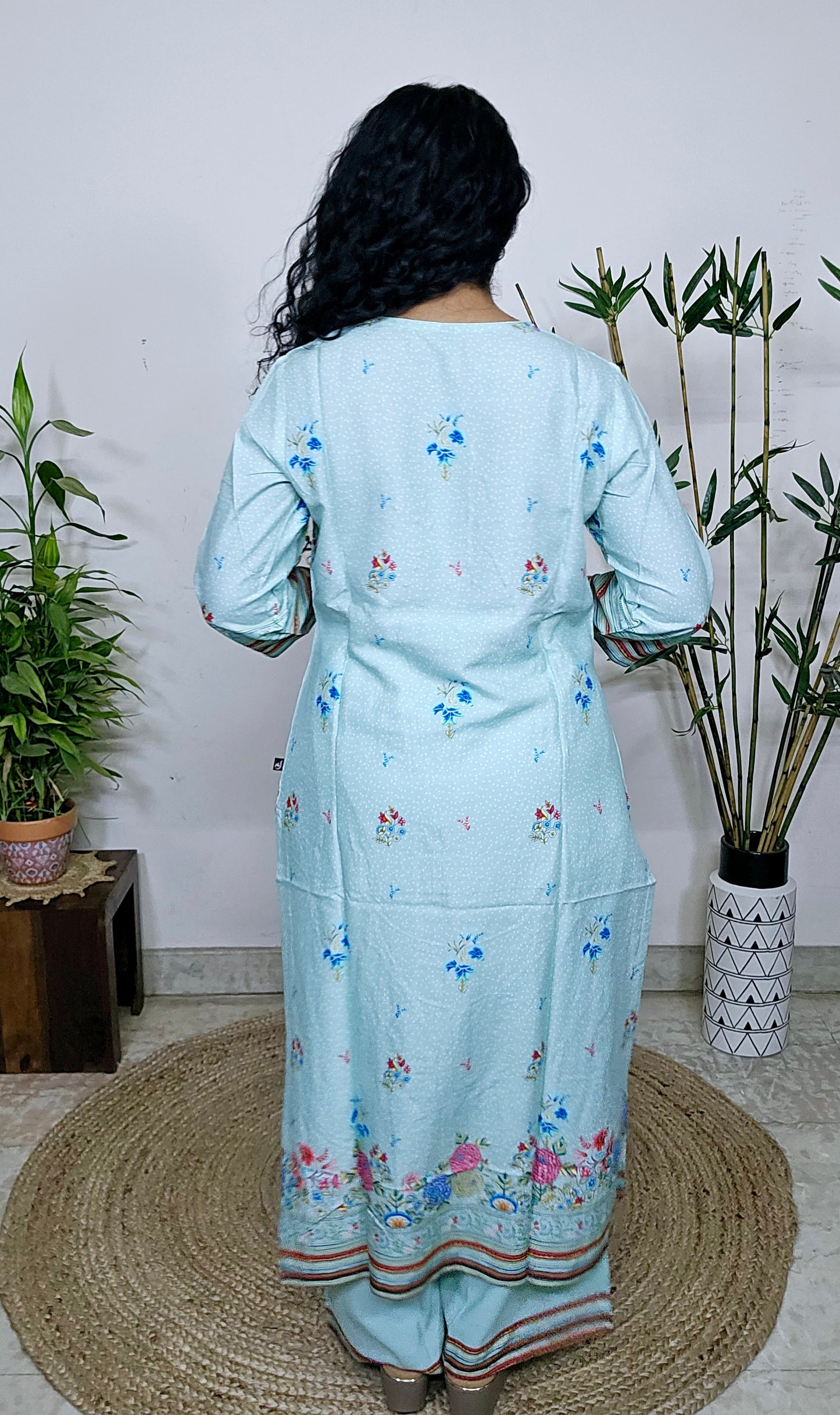 EthnixThread cotton green embroidered fancy readymade suit sets