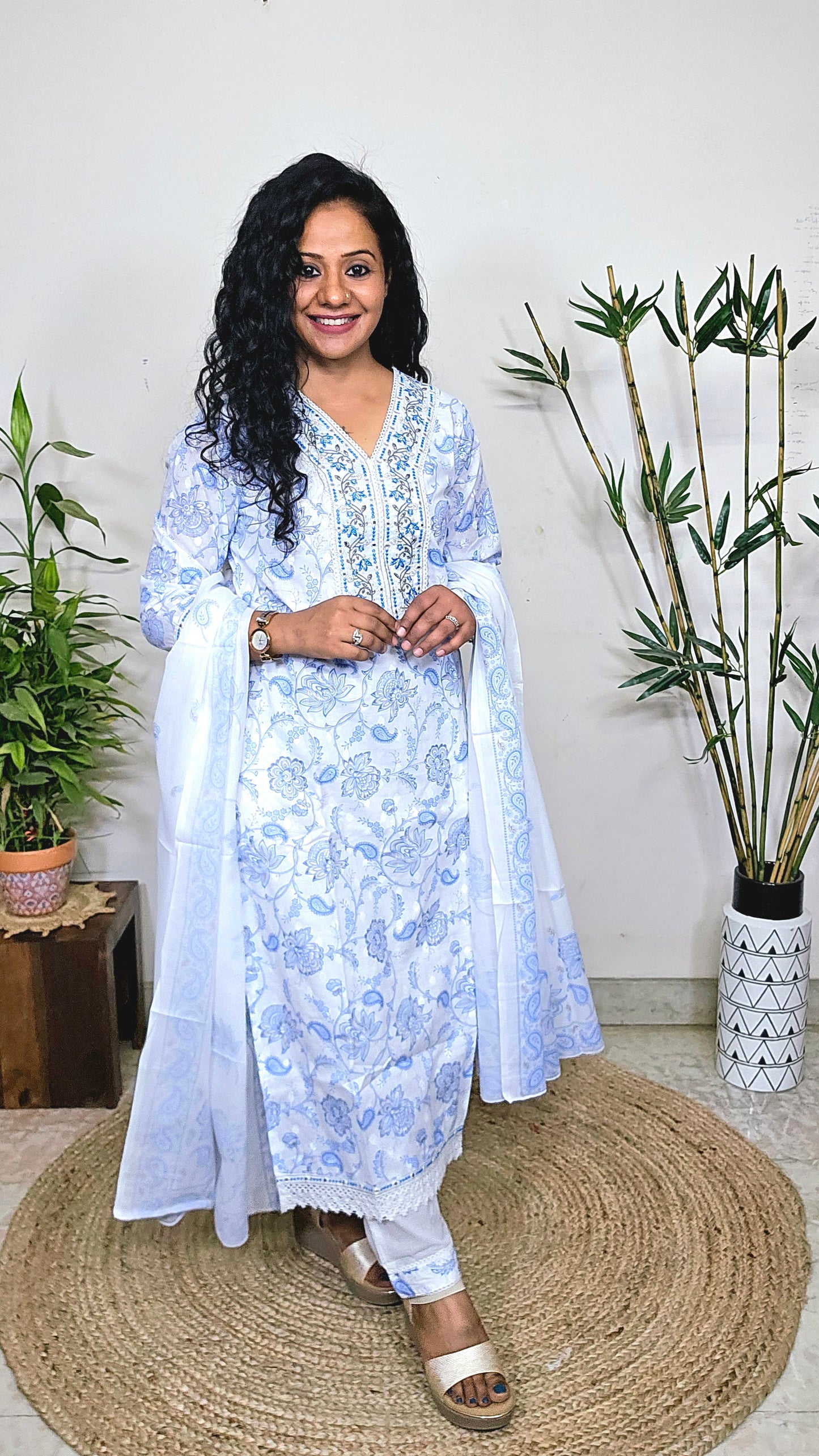 EthnixThread cotton embroidered fancy readymade suit sets
