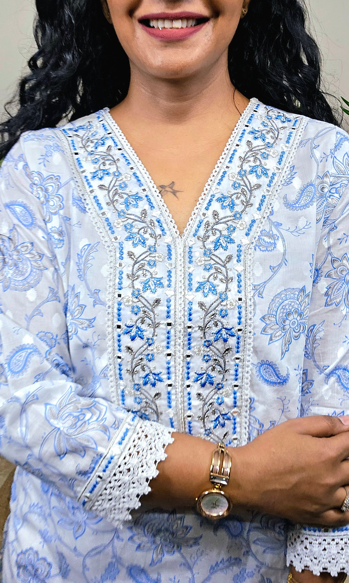 EthnixThread cotton embroidered fancy readymade suit sets