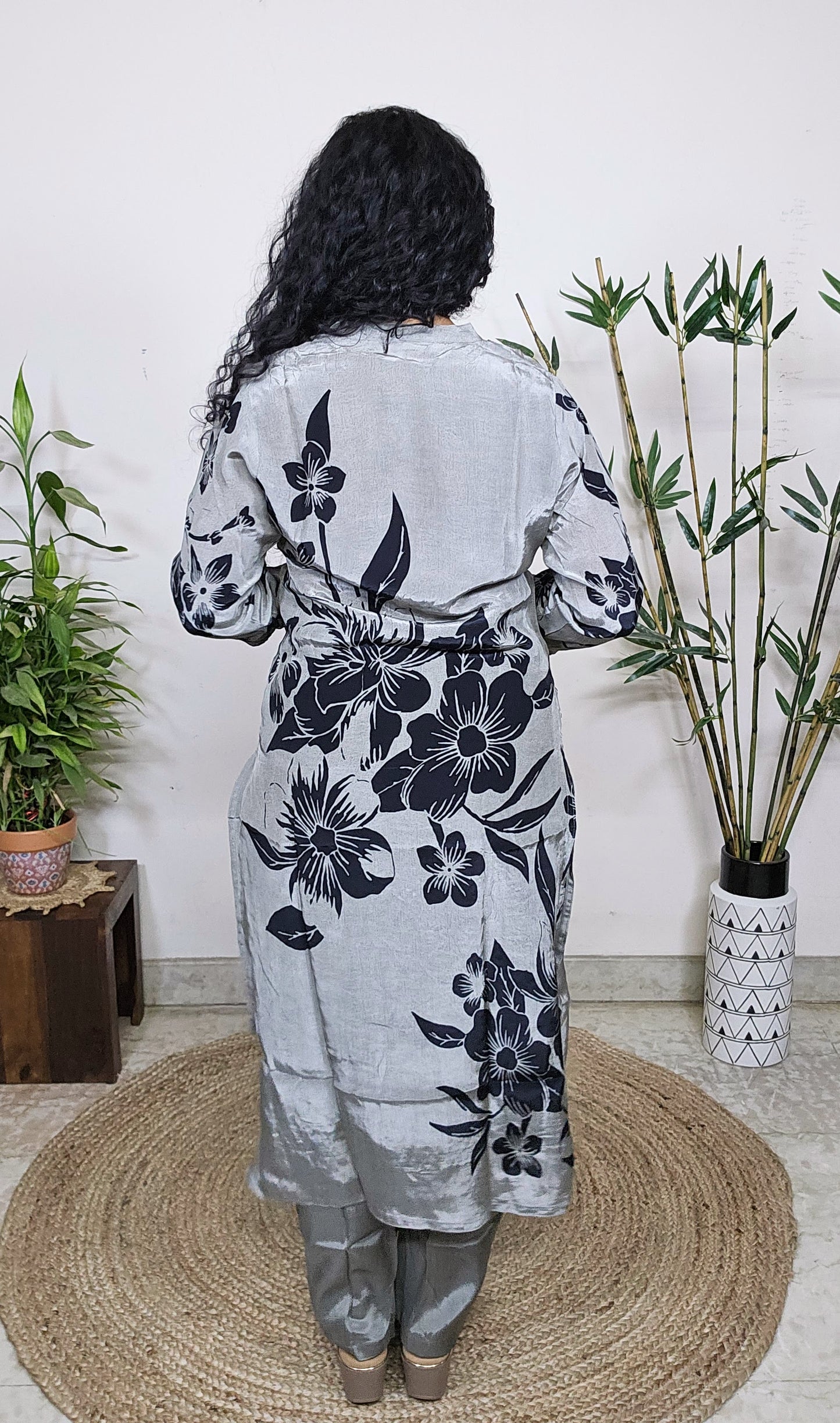EthnixThread fancy readymade crep silk digitally printed suit set
