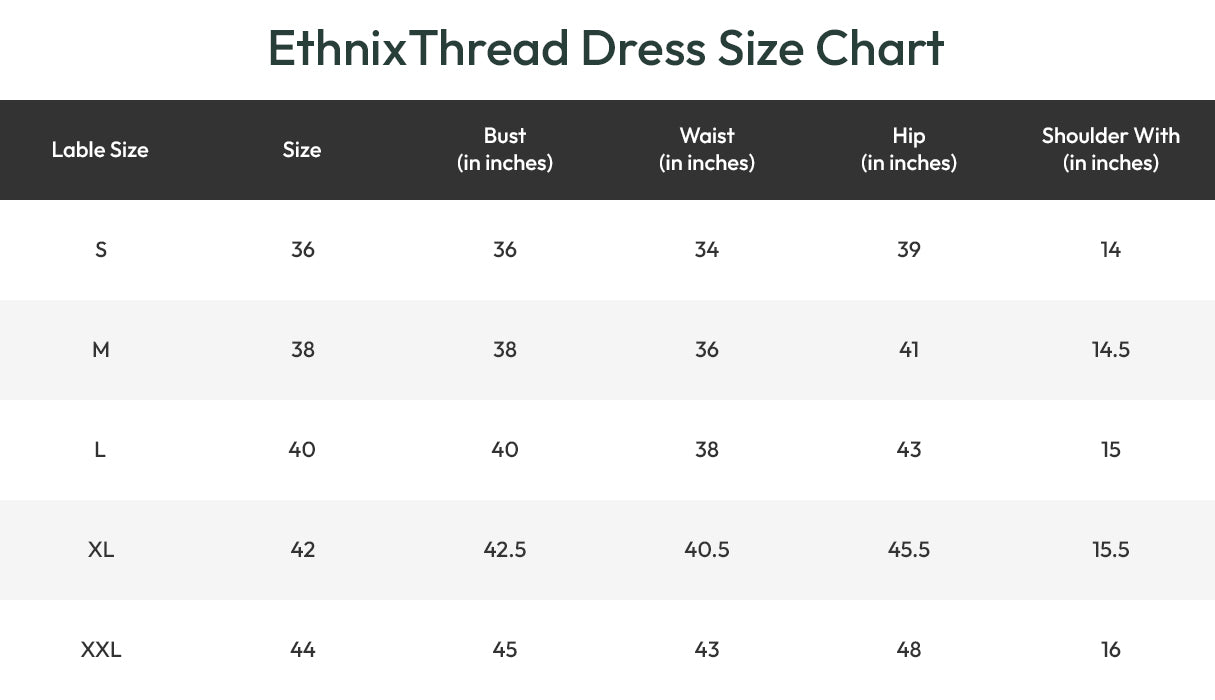 Dress sizechart