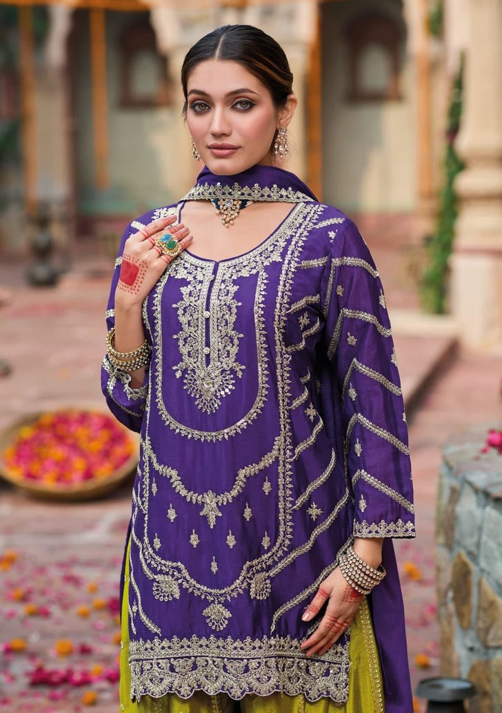 EthnixThread's Heavy Designer Embroidered Sharara Collection – Exquisite Elegance