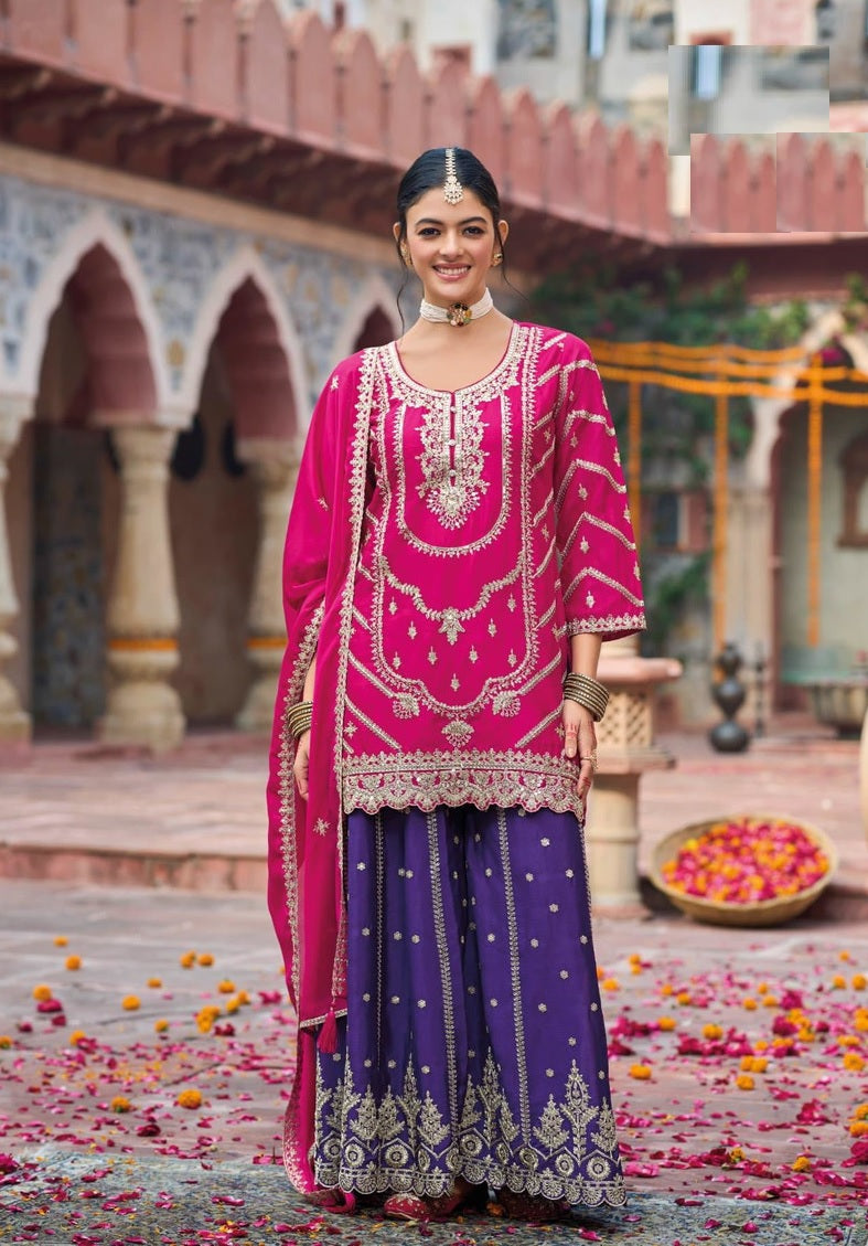EthnixThread's Heavy Designer Embroidered Sharara Collection – Exquisite Elegance