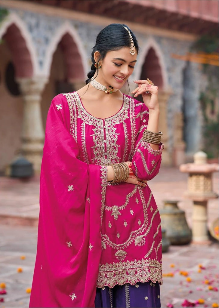 EthnixThread's Heavy Designer Embroidered Sharara Collection – Exquisite Elegance