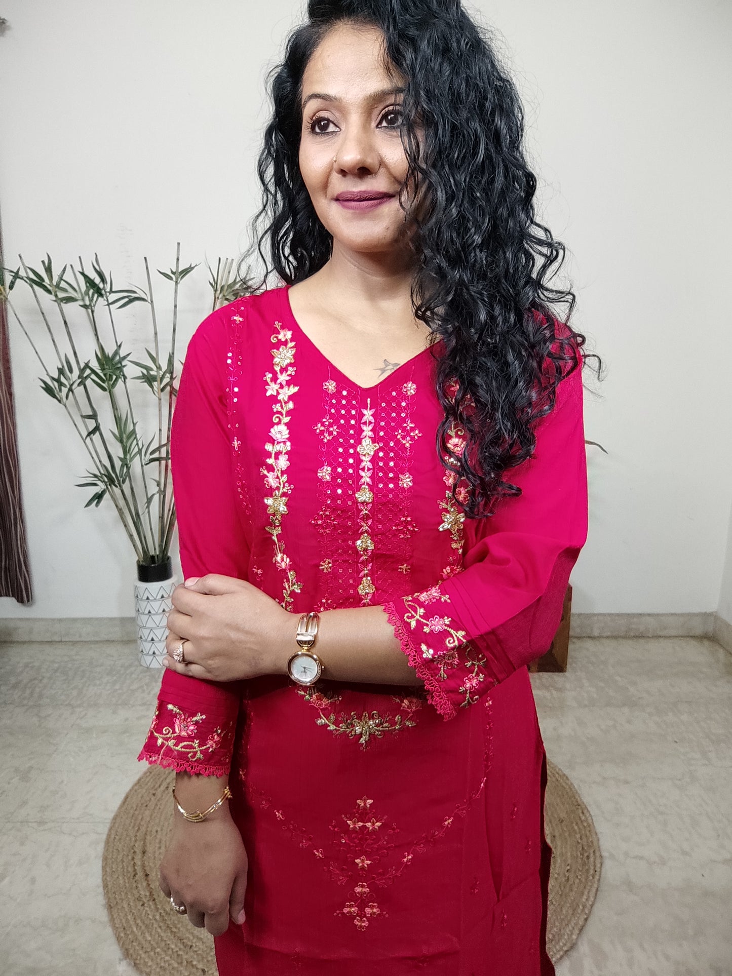 viscose silk suit set with banarsi dupatta