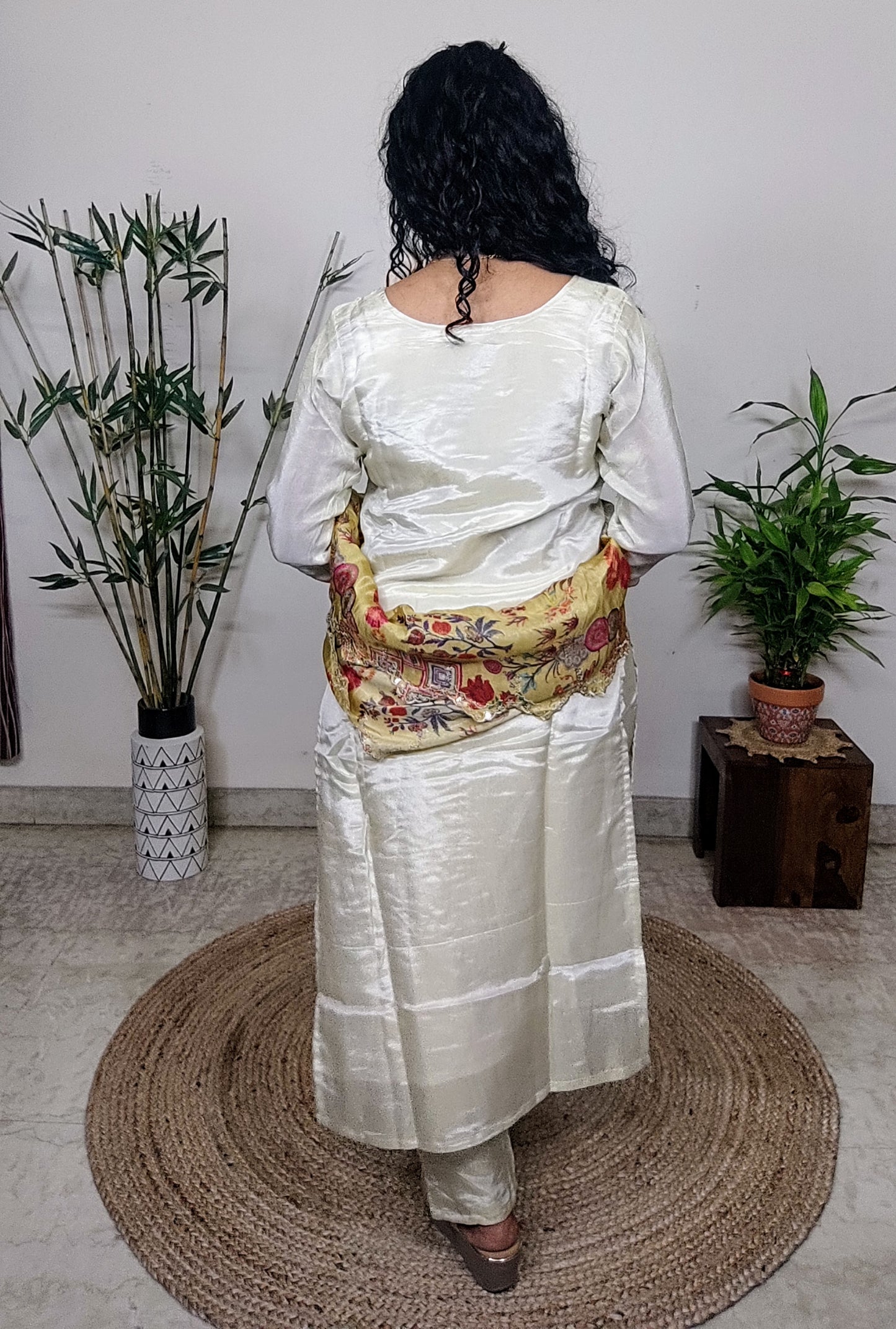 Silk Suit with Digital Print Dupatta