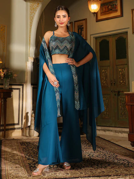 Indo-Western green dress