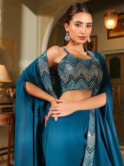 Indo-Western green dress