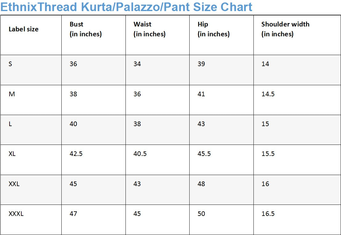 Size chart