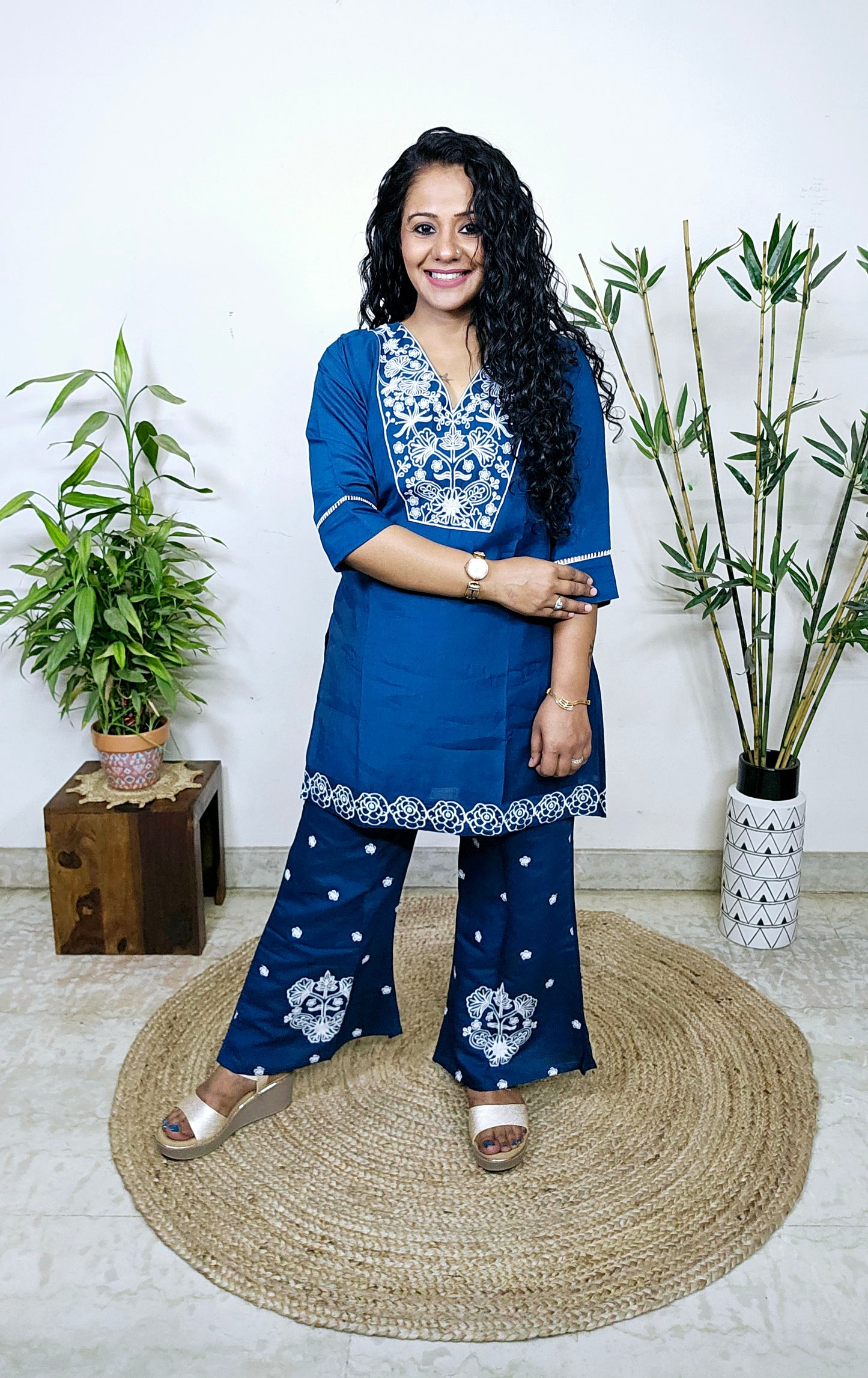 EthnixThread Trendy Embroidered Coord Sets for Women in Cotton Silk