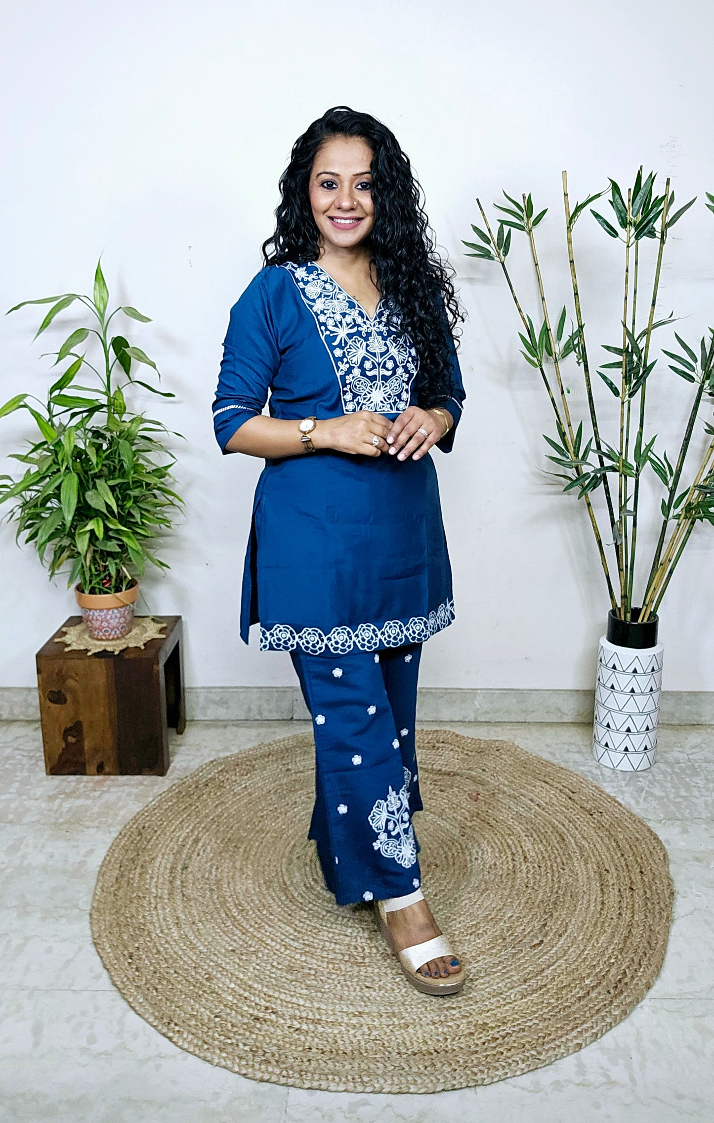 EthnixThread Trendy Embroidered Coord Sets for Women in Cotton Silk