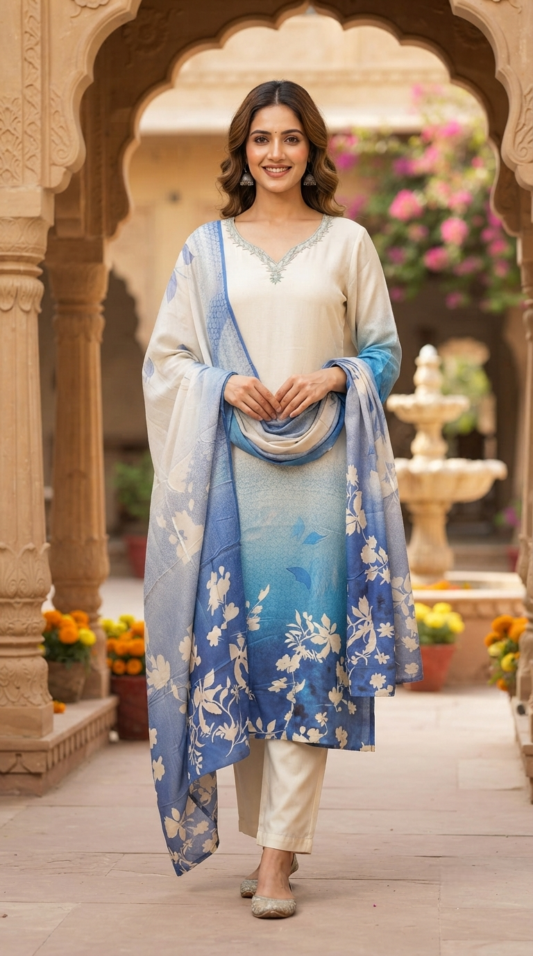 Premium Muslin Hand Work Suit Set for Women | Festive Wear