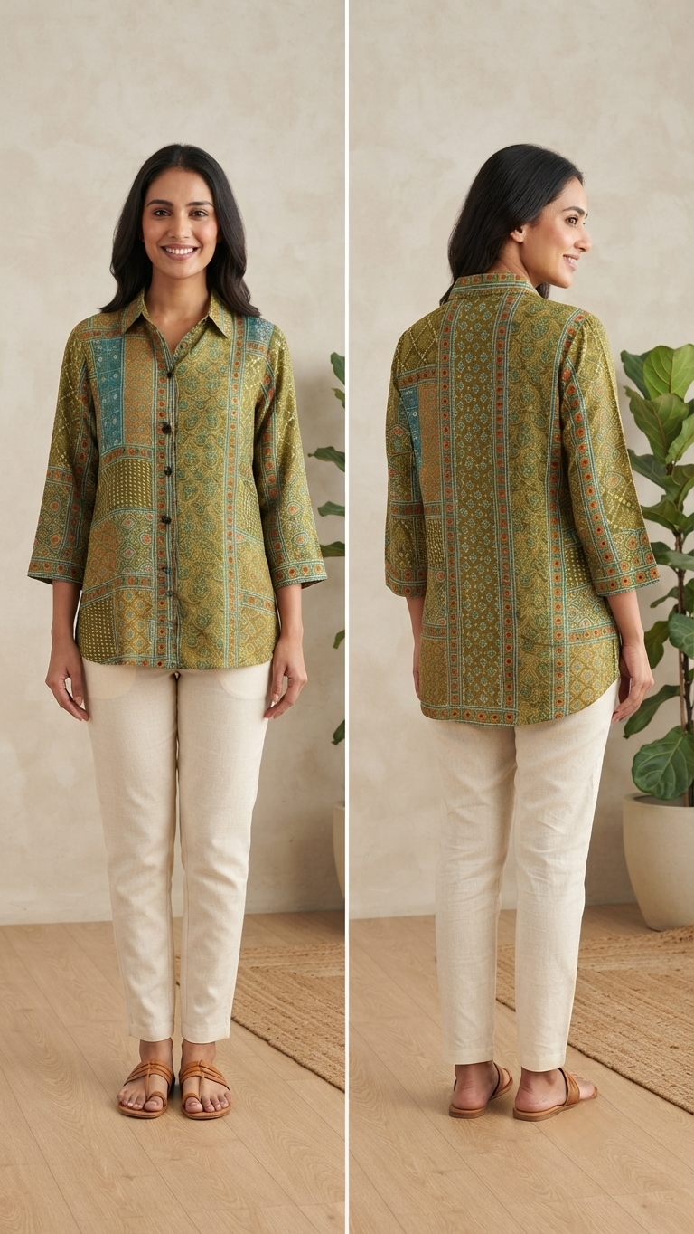 Trending Printed Crepe Shirt for Women | Premium Casual Shirt | Sizes M–2XL