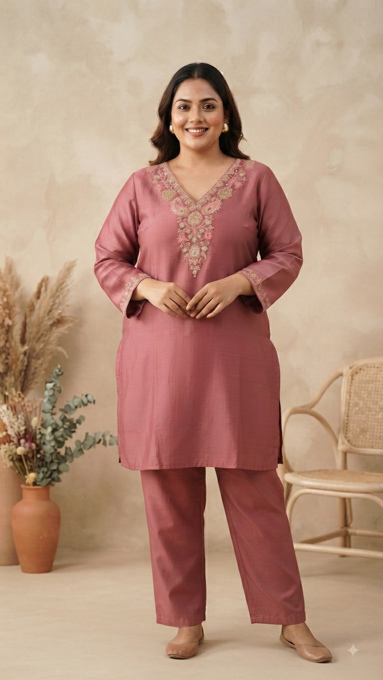 Premium Plus Size Embroidered & Handwork Coord Sets | 6XL & 7XL