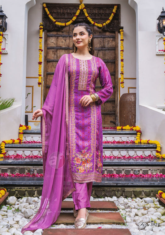 EthnixThread Wedding Readymade Lavender Silk Suit Sets: Timeless Elegance and Effortless Style