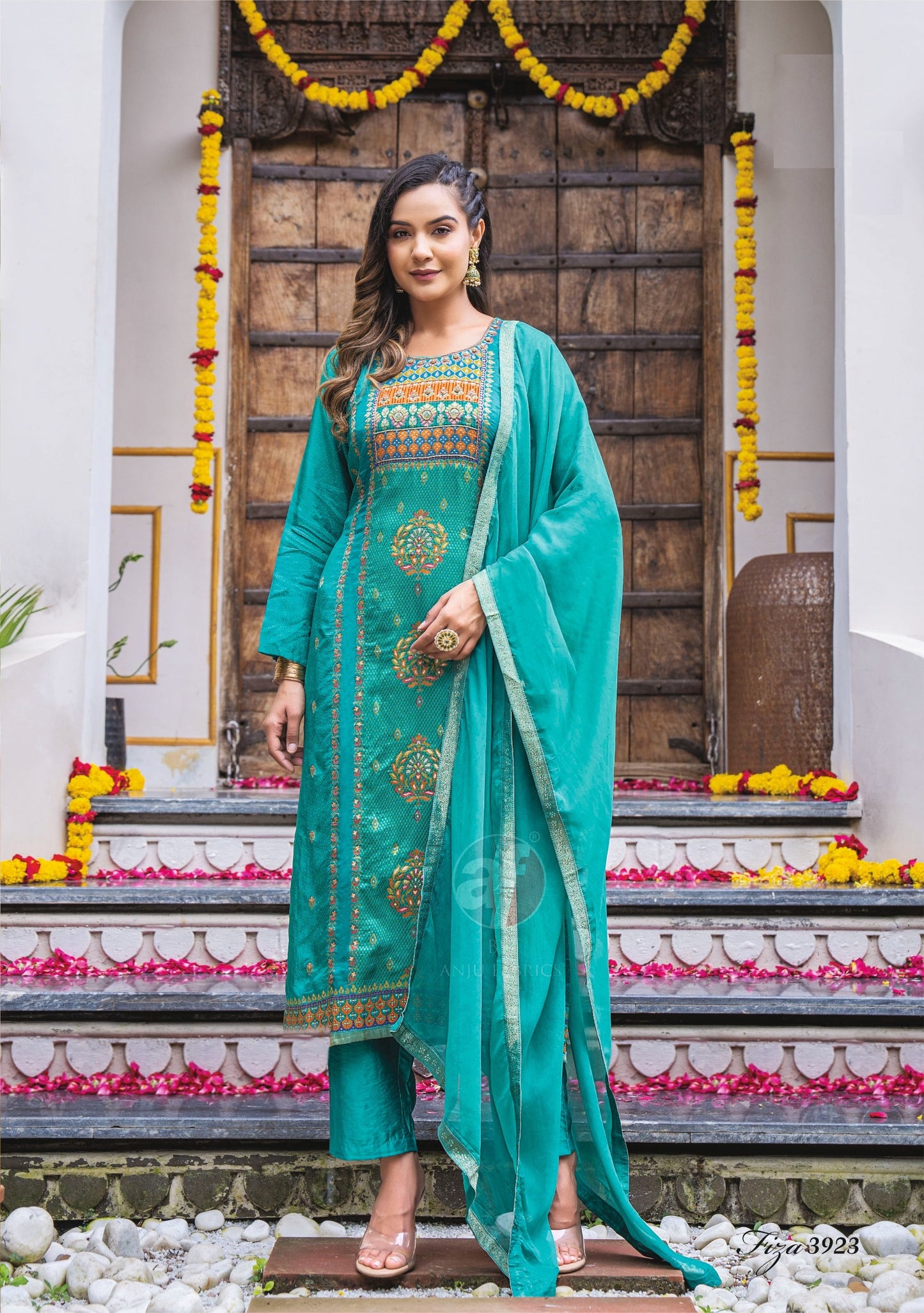 EthnixThread Wedding Readymade Green Silk Suit Sets:Timeless Elegance and Effortless Style