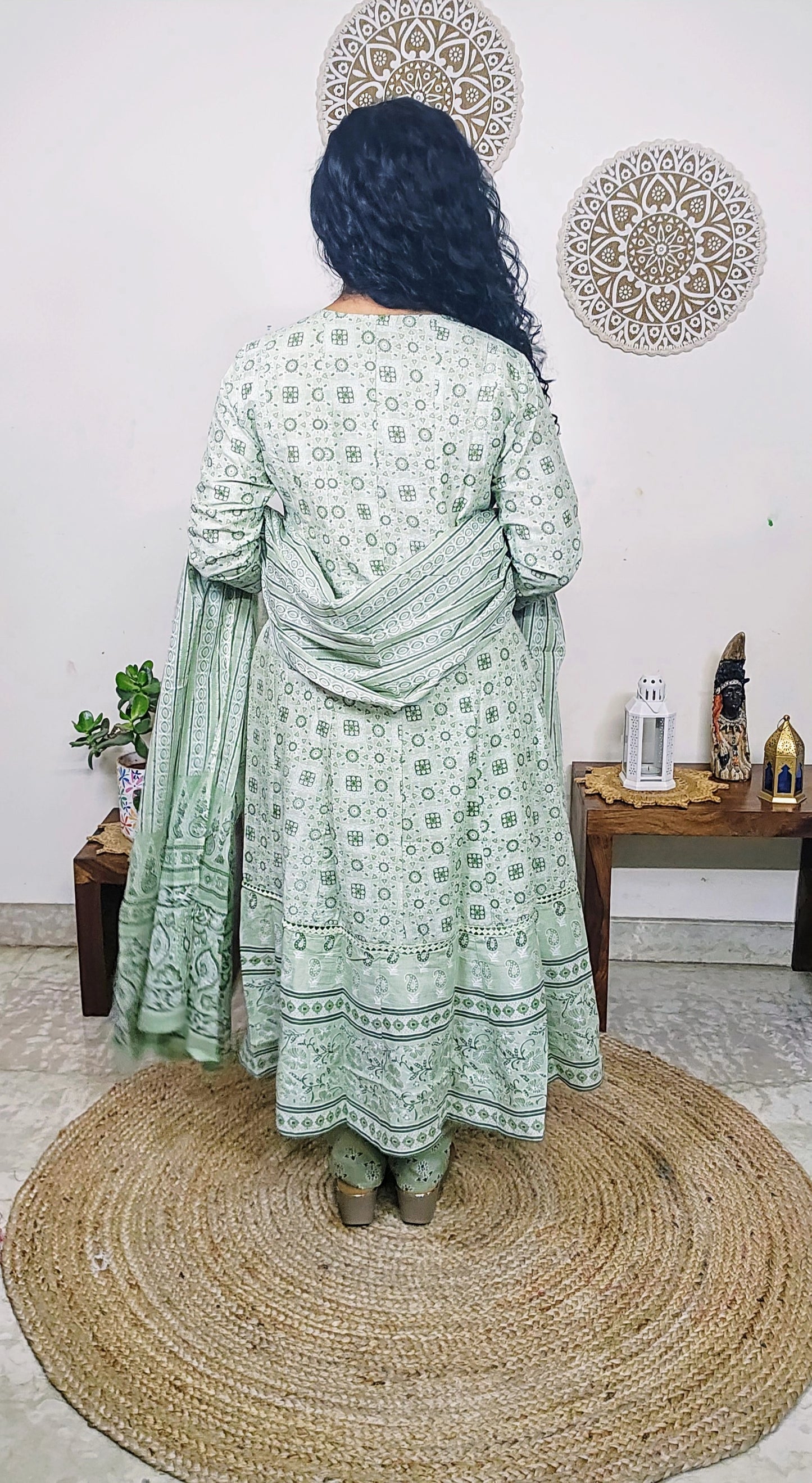 EthnixThread handcrafted Jaipuri Cotton Anarkali Suit Set
