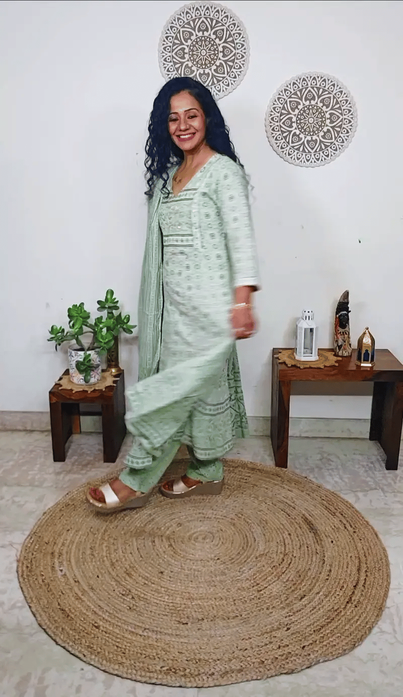 EthnixThread handcrafted Jaipuri Cotton Anarkali Suit Set