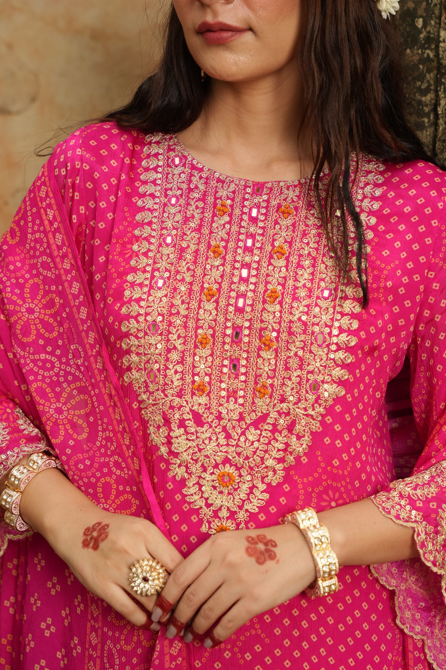 EthnixThread Bandhani Embroidered Party Wear Suit Sets for Festive Celebrations