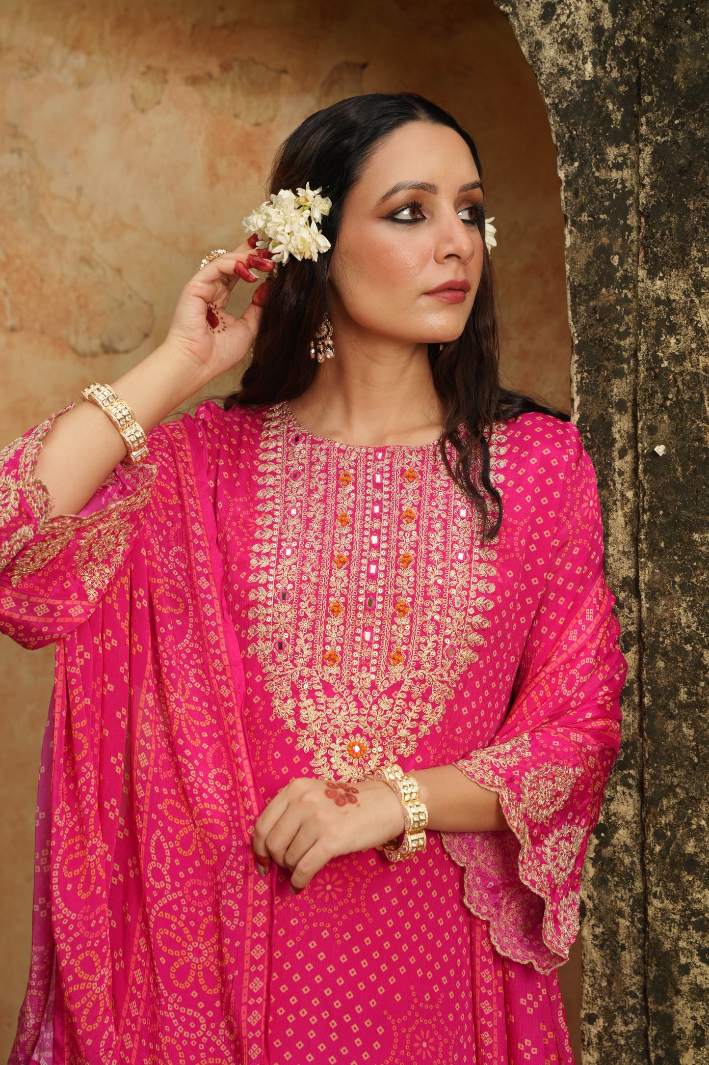 EthnixThread Bandhani Embroidered Party Wear Suit Sets for Festive Celebrations