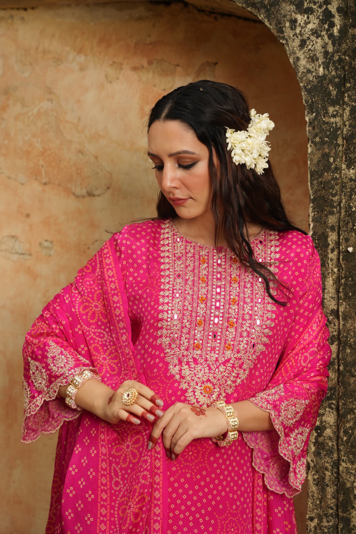 EthnixThread Bandhani Embroidered Party Wear Suit Sets for Festive Celebrations