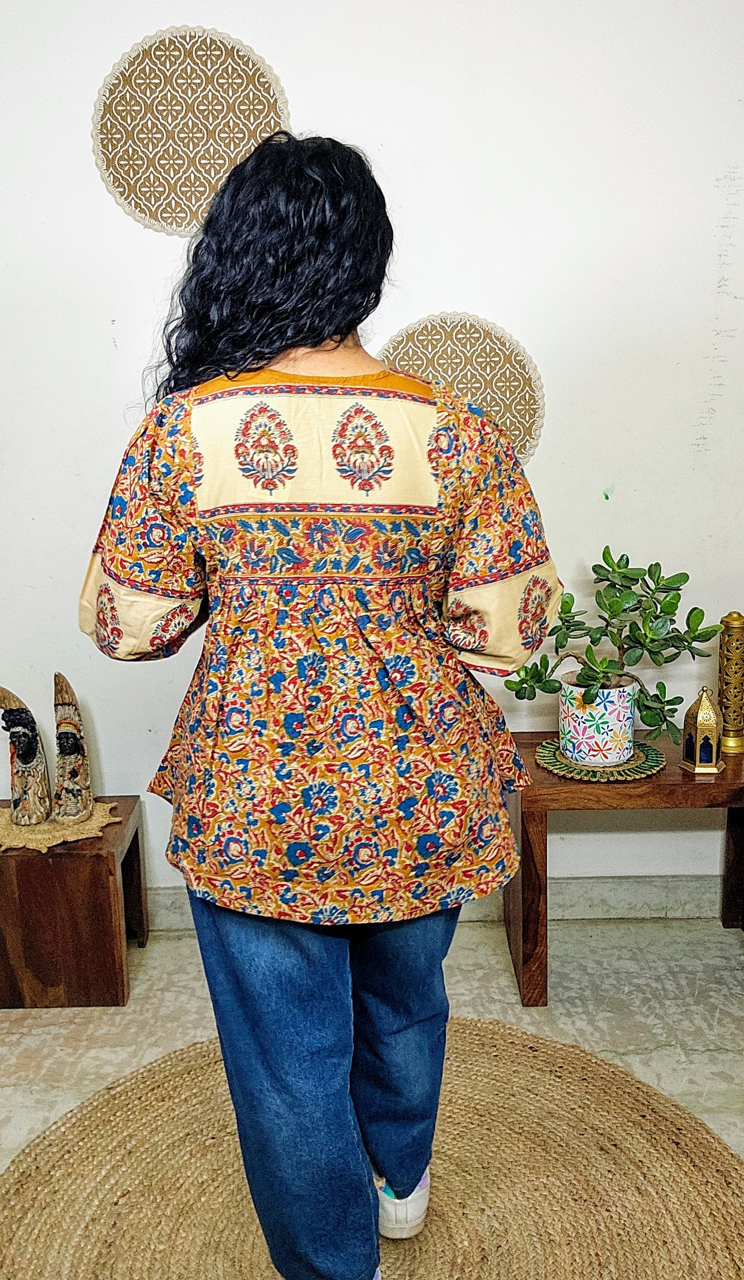 EthnixThread cotton round-neck short top for Jeans Trouser