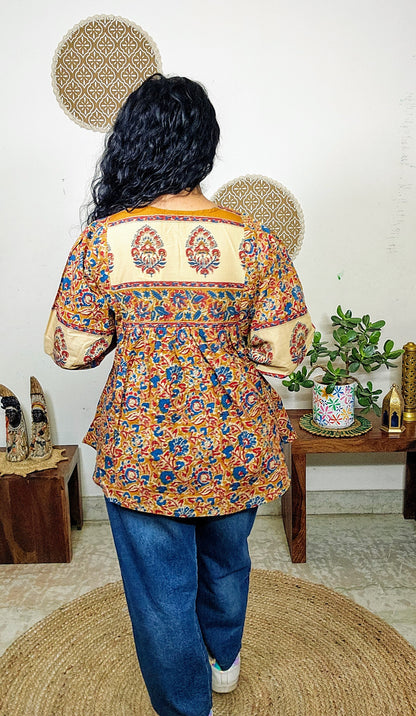 EthnixThread cotton round-neck short top for Jeans Trouser