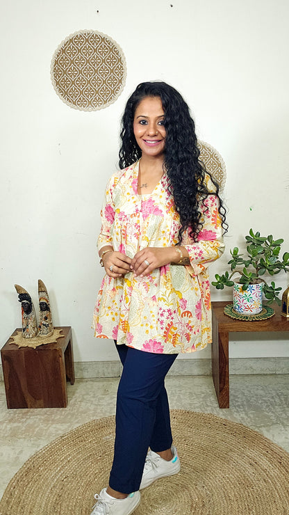 EthnixThread  cotton V-neck short top for Jeans Trouser