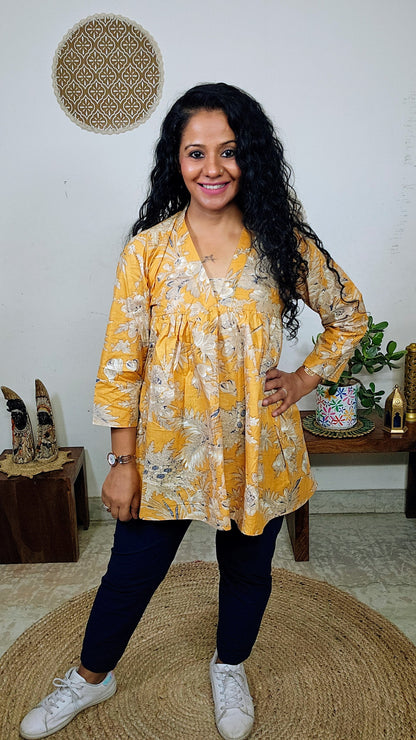 EthnixThread  cotton V-neck short top for Jeans Trouser