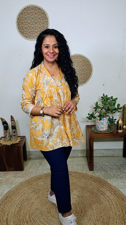 EthnixThread  cotton V-neck short top for Jeans Trouser