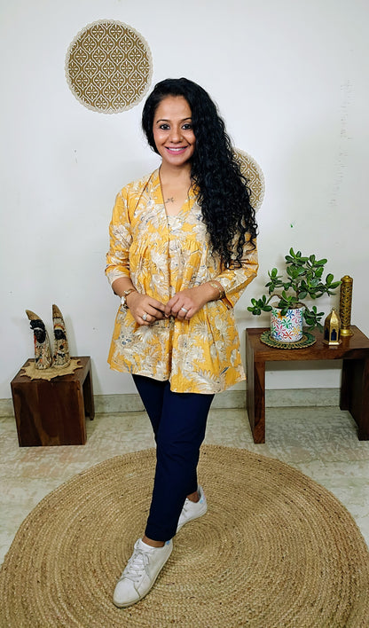 EthnixThread  cotton V-neck short top for Jeans Trouser