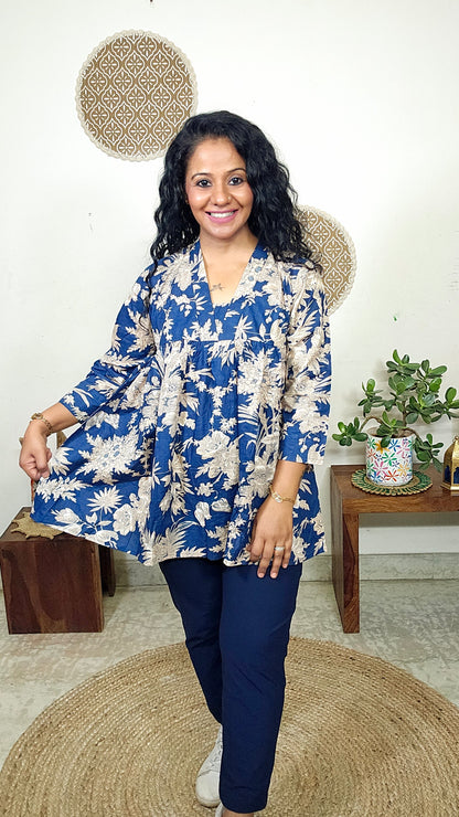 EthnixThread  cotton V-neck short top for Jeans Trouser