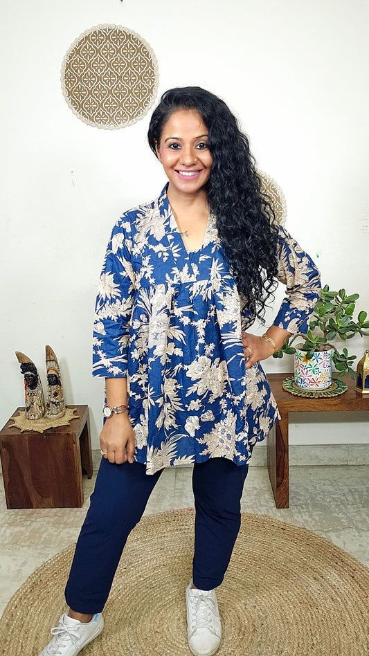 EthnixThread  cotton V-neck short top for Jeans Trouser