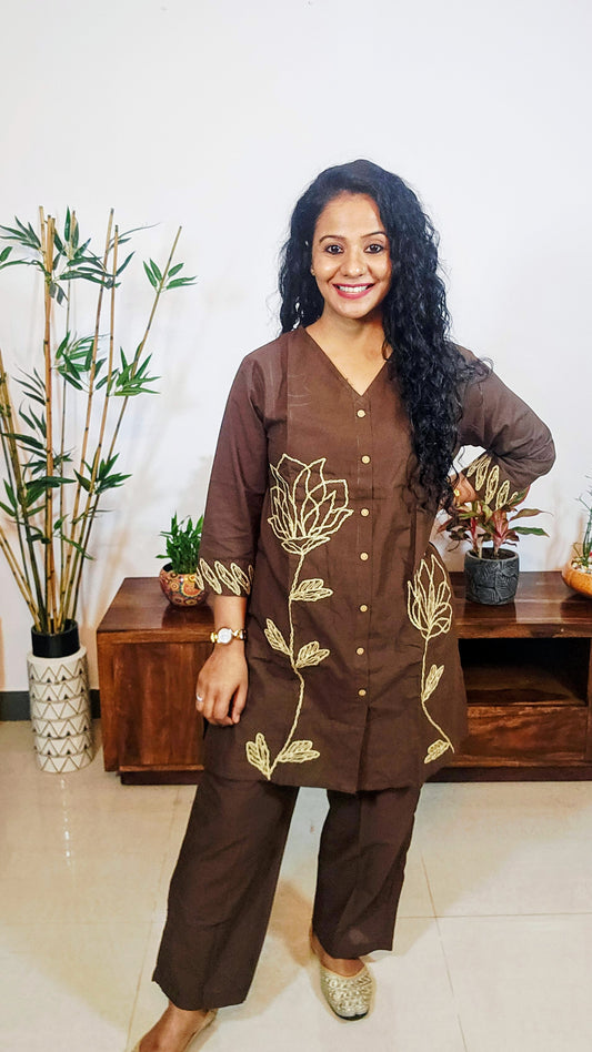 Trending Embroidered Cotton Coord Set for Women | Sizes M-2XL | EthnixThread