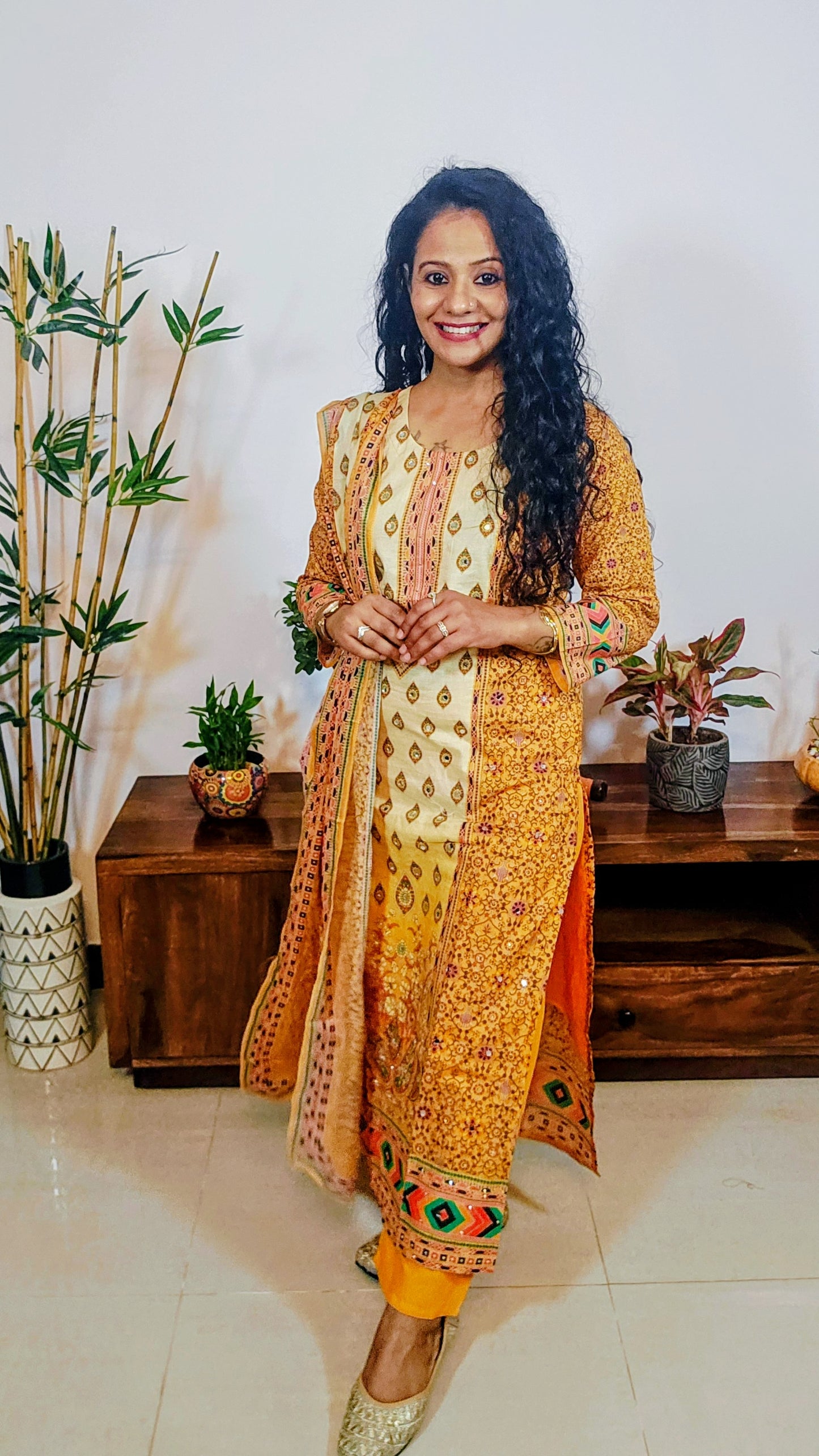 EthnixThread Premium Festive Wear Collection – Embelished yellow Suits with Designer Dupattas (M–2XL)