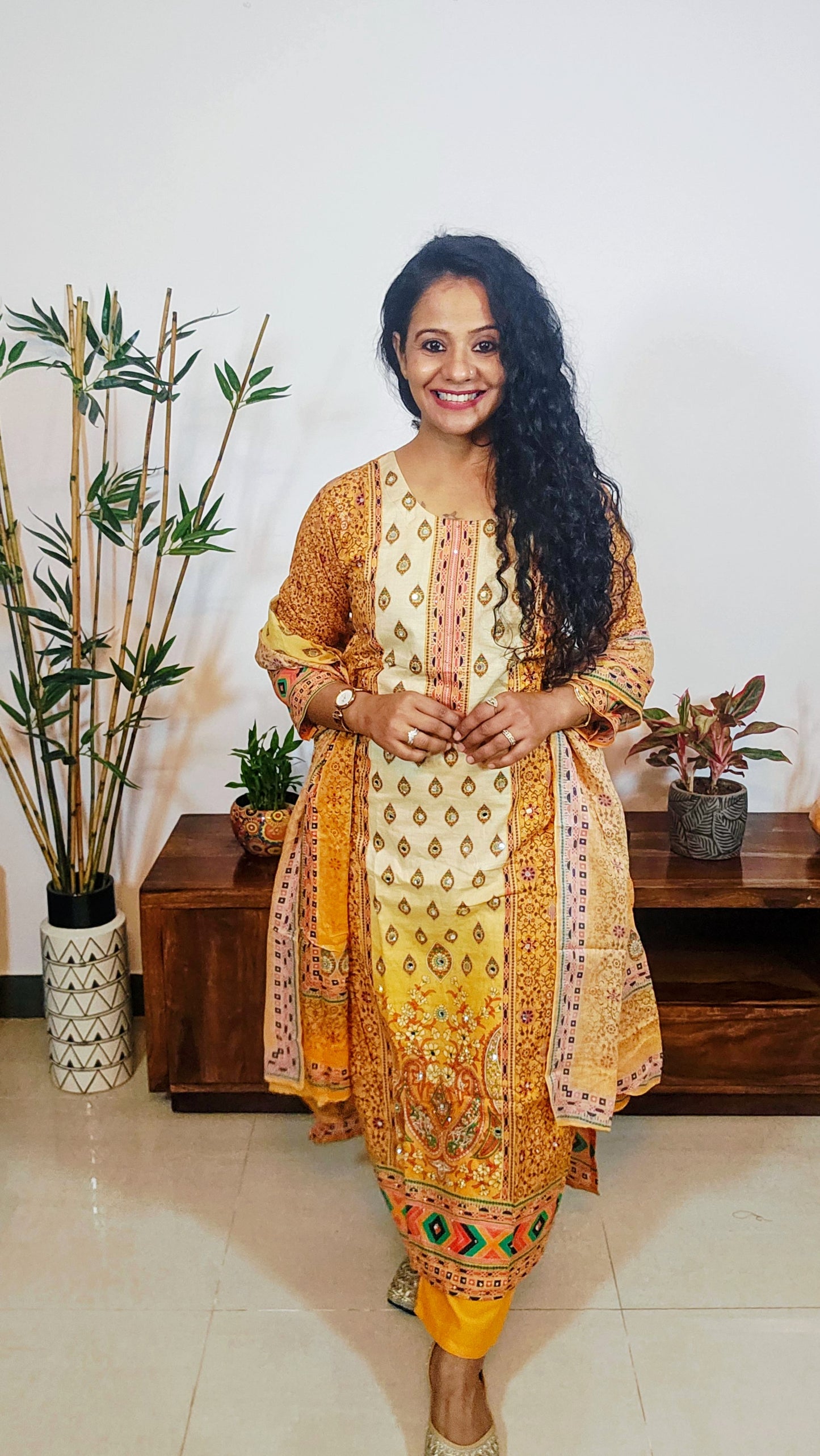 EthnixThread Premium Festive Wear Collection – Embelished yellow Suits with Designer Dupattas (M–2XL)