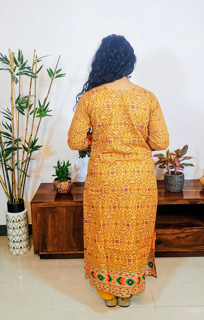 EthnixThread Premium Festive Wear Collection – Embelished yellow Suits with Designer Dupattas (M–2XL)