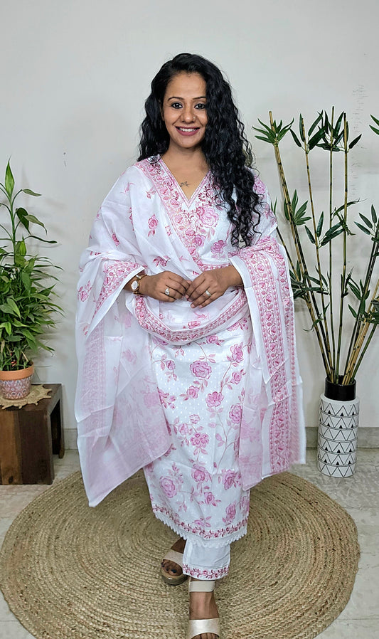 EthnixThread cotton embroidered fancy readymade suit sets