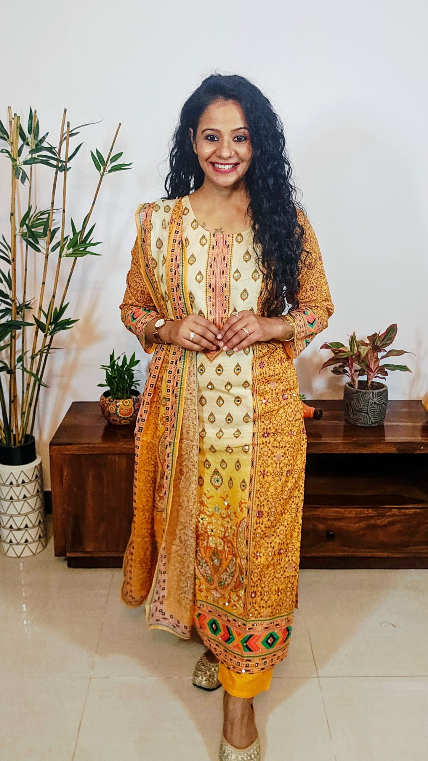EthnixThread Premium Festive Wear Collection – Embelished yellow Suits with Designer Dupattas (M–2XL)