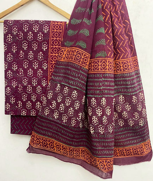 Dress Material with Mul Cotton Dupatta