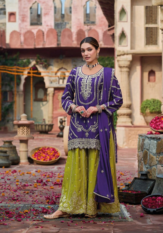 EthnixThread's Heavy Designer Embroidered Sharara Collection – Exquisite Elegance