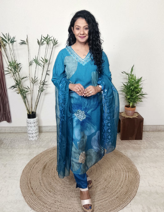  muslin silk readymade suit