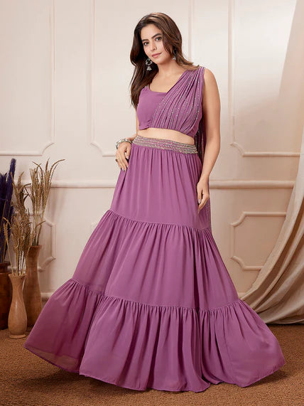  Indo-Western readymade Purple dress