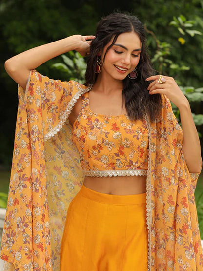  Indo-Western Kaftaan Yellow Dress 