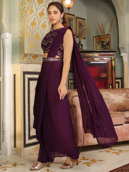 Indo-Western purple  dress